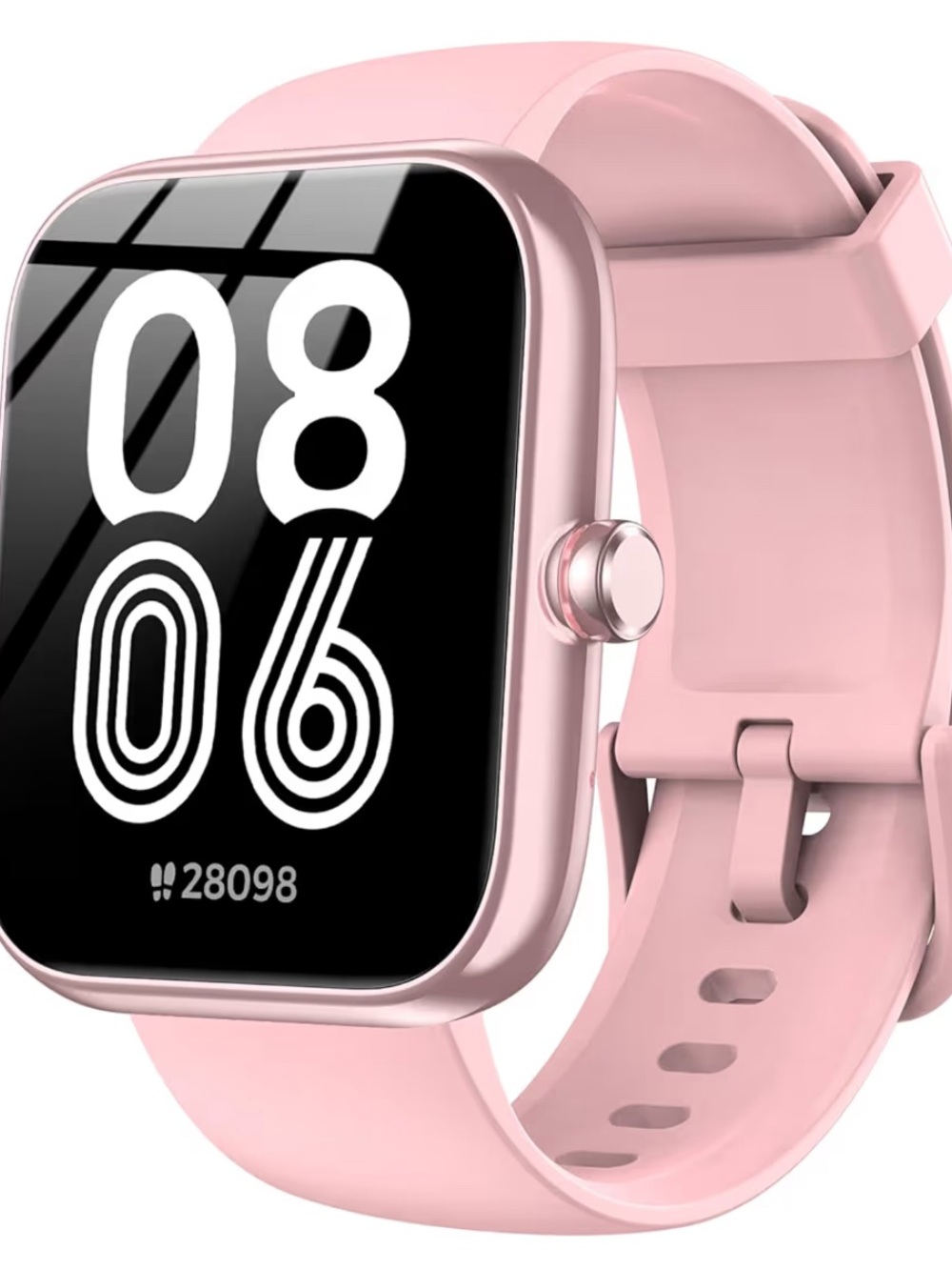 Pink smart watches with built in Alexa.